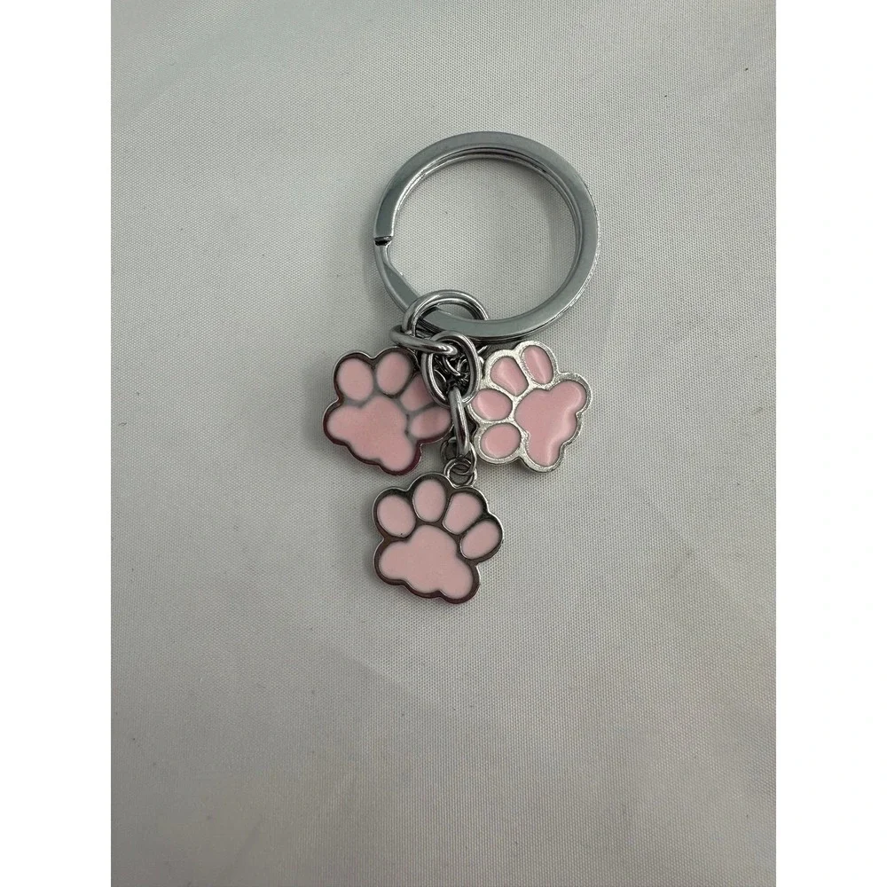Dog paws metal purse keychain